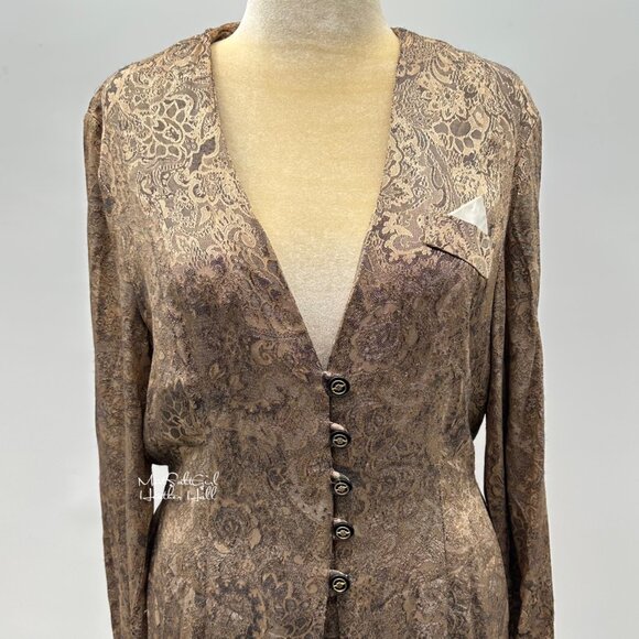 Vintage Chad's Place Button-Up Dress Suit w/ Belted Back Size 16 - Picture 2 of 9